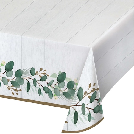Creative Converting Eucalyptus Paper Tablecloth, 102"x54", 6PK 346151